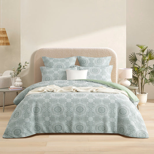 Rizz Sage Jacquard Double Quilt Cover Set by Renee Taylor V107-SH331210