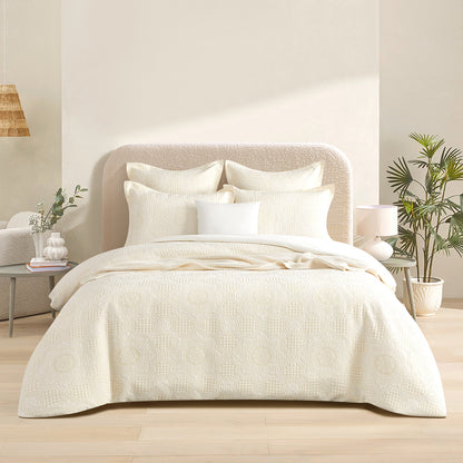 Dakota Beige Jacquard Double Quilt Cover Set by Renee Taylor V107-SH331235