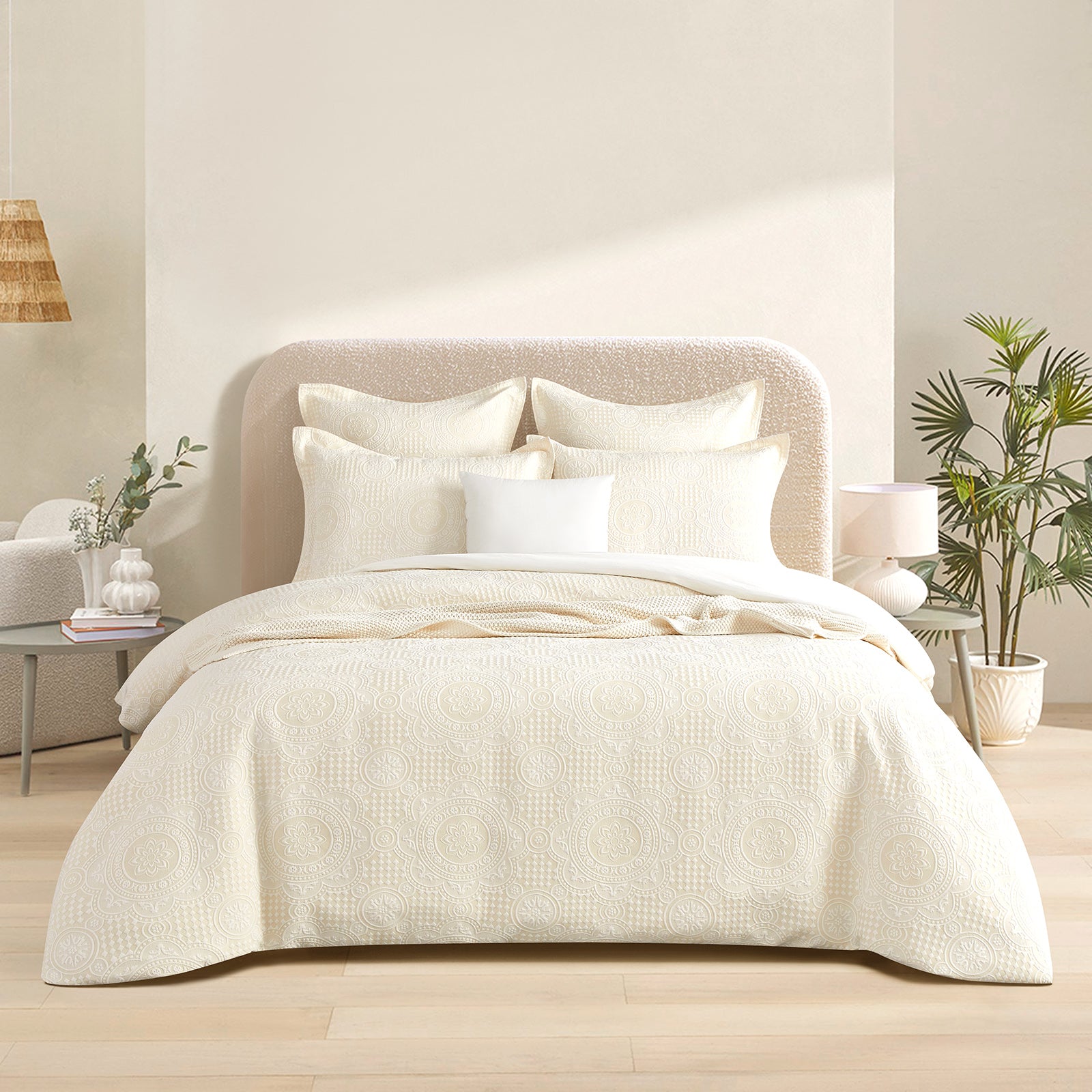 Dakota Beige Jacquard European Pillowcase by Renee Taylor V107-SH331255