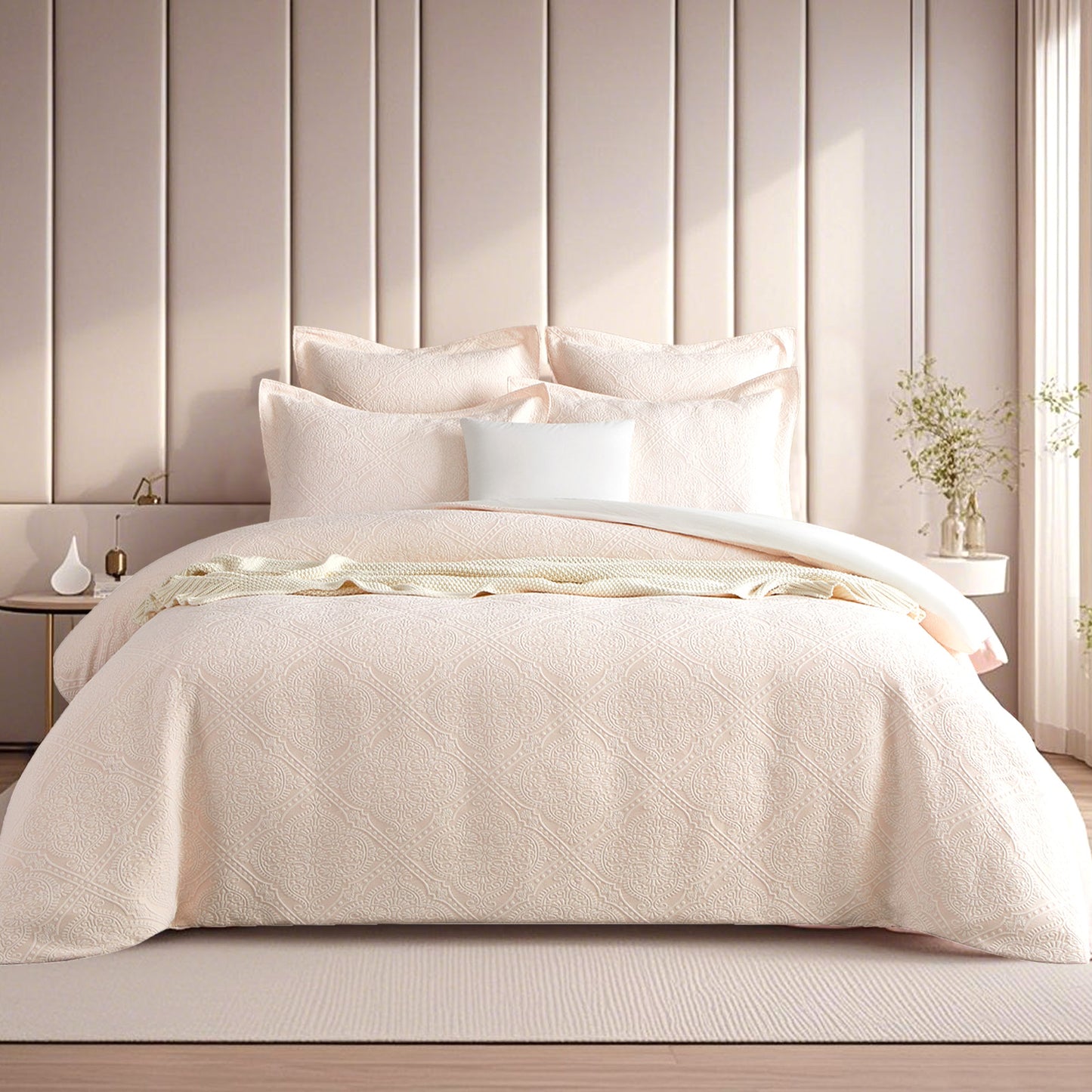 Bella Blush Jacquard European Pillowcase by Renee Taylor V107-SH331280