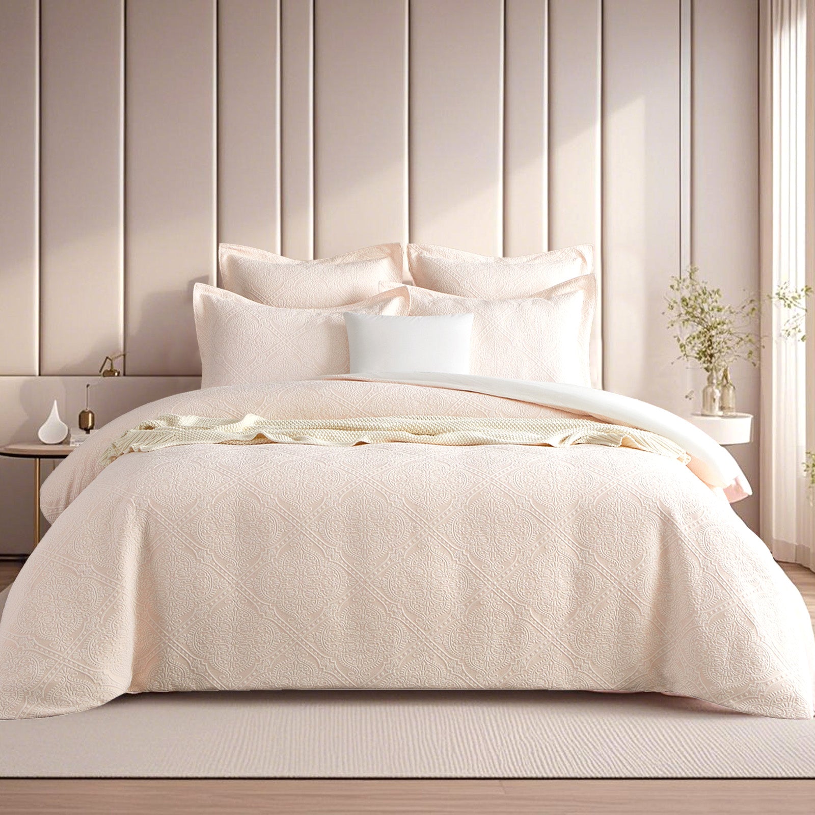 Bella Blush Jacquard European Pillowcase by Renee Taylor V107-SH331280