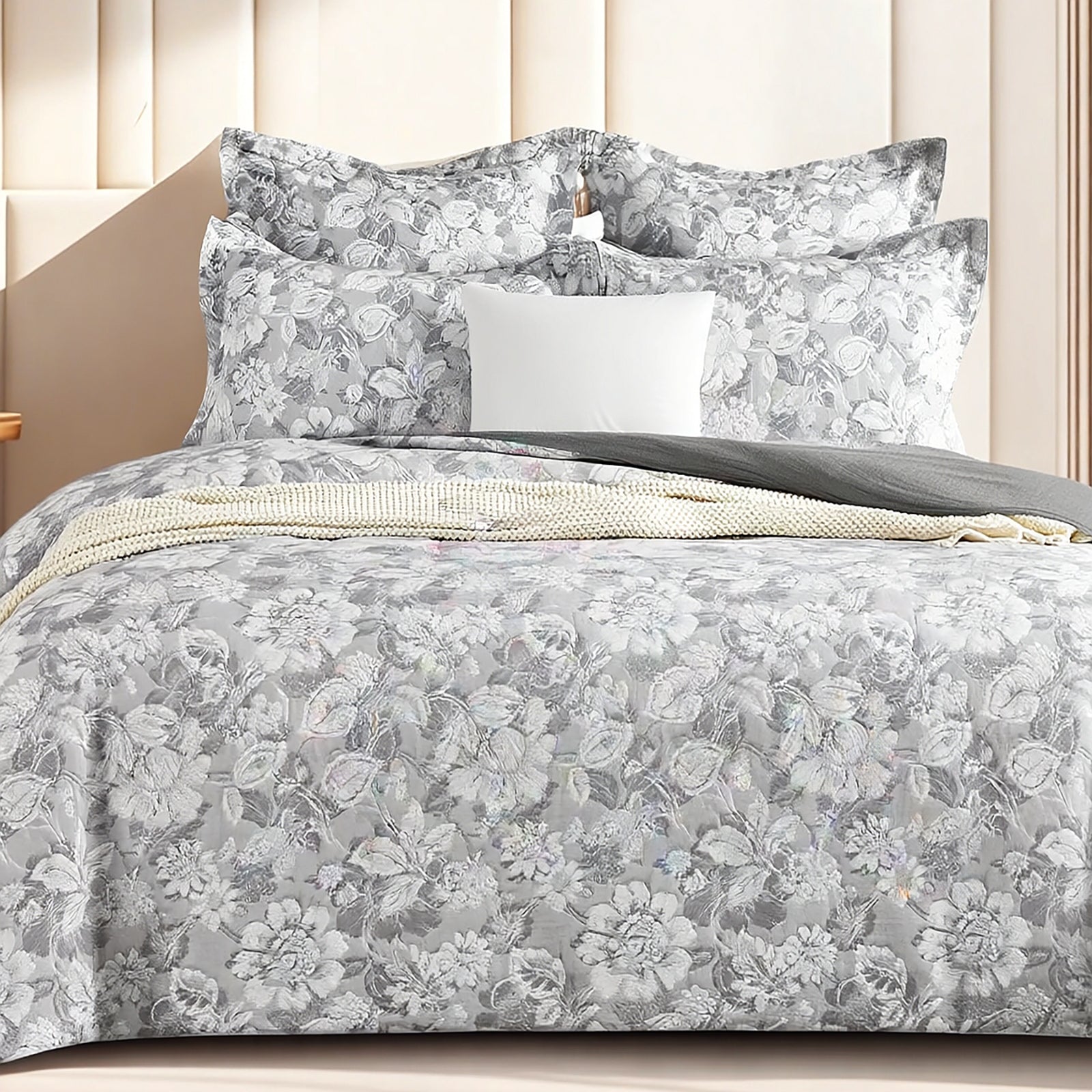 Sigma Charcoal Jacquard European Pillowcase by Renee Taylor V107-SH331355