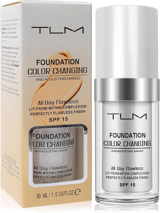 ReviGLam TLM Colour Changing Liquid Foundation Hides Wrinkles & Lines, BB Cream Makeup Base Concealer Cover V107-TLM-FF-401345-1