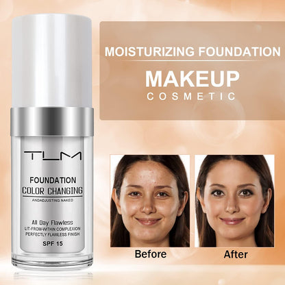 ReviGLam TLM Colour Changing Liquid Foundation Hides Wrinkles & Lines, BB Cream Makeup Base Concealer Cover V107-TLM-FF-401345-1