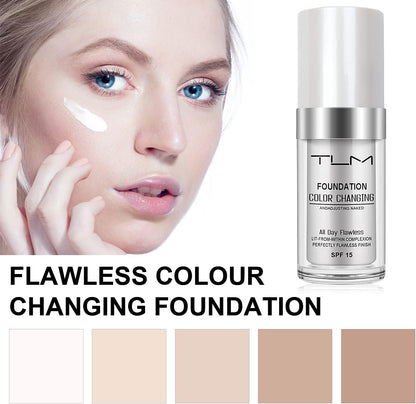 ReviGLam TLM Colour Changing Liquid Foundation Hides Wrinkles & Lines, BB Cream Makeup Base Concealer Cover V107-TLM-FF-401345-1