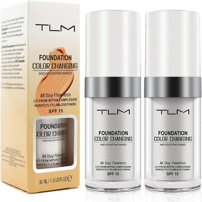 ReviGLam TLM Colour Changing Liquid Foundation Hides Wrinkles & Lines, BB Cream Makeup Base Concealer Cover V107-TLM-FF-401345-2