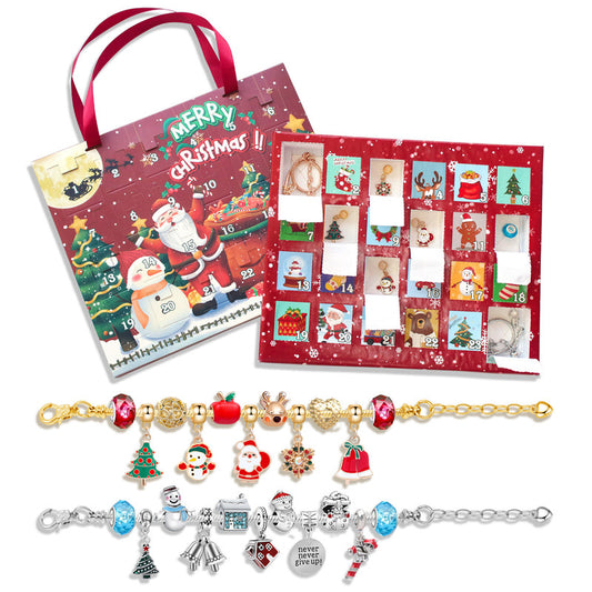 Christmas Advent Calendar 2025 Girls, 24 Days Xmas Countdown Calendar Jewelry Bracelet Set, DIY Bracelets V1079-BRACELET001