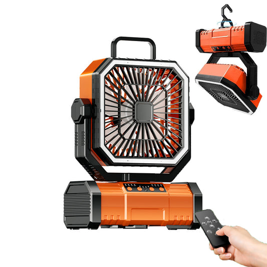 20000mAh Portable Camping Fan, Rechargeable Battery Operated Oscillating Camp Tent Fan W/Remote control, 4 V1079-CAMPINGFANOG