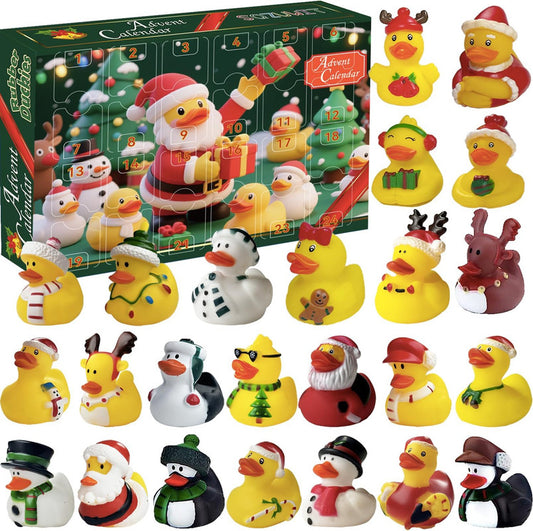 2025 Advent Calendar Christmas Ducks - 24pcs Rubber Duck Advent Calendar 24 Days of Christmas Countdown Toys V1079-DUCK