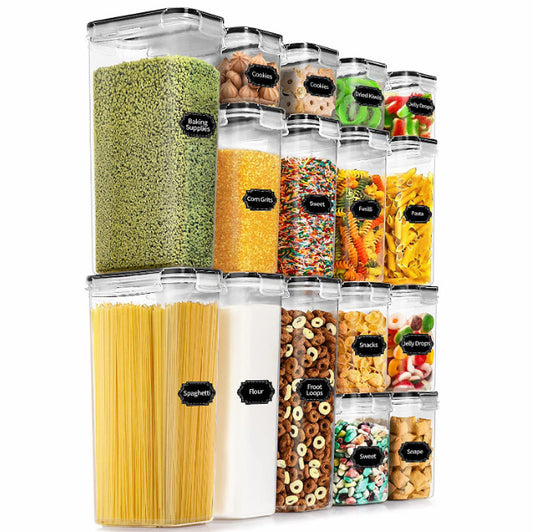 Airtight Food Storage Containers with Lids, 16 PCS Kitchen and Pantry Organization Canisters, BPA-Free, V1079-FOODCONTAIN16