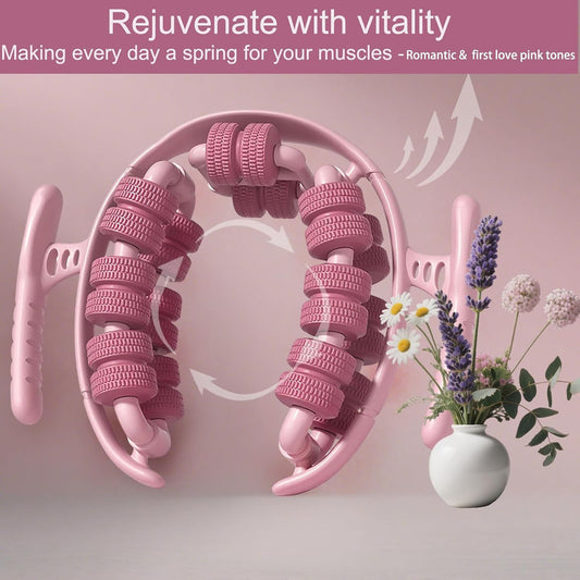 Lymphatic Drainage Massager,Cellulite Massage Roller,Body Sculpting Machine, Thighs Massager, Manual Leg V1079-LEGMASSAGE28PINK