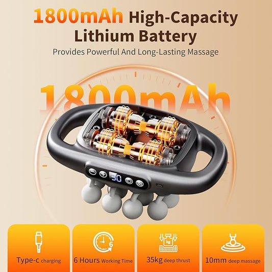 16-Head Massage Gun Set, Deep Tissue Percussion Massager with 3 Modes & 30 Intensities,Quiet Muscle Massage V1079-MASSAGEGUN0016