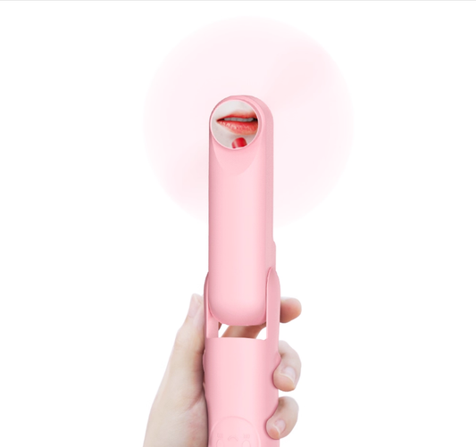 Handheld Mini Fan, 2 IN 1 USB Rechargeable Portable Fan [12-19 Working Hours] with Power Bank, Pocket Design V1079-MINIFANH8PINK