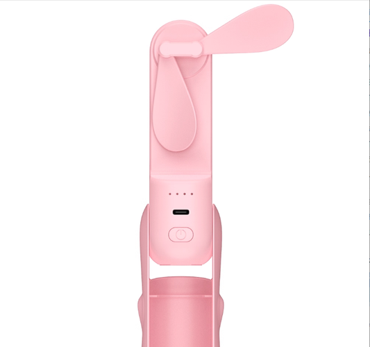 Handheld Mini Fan, 2 IN 1 USB Rechargeable Portable Fan [12-19 Working Hours] with Power Bank, Pocket Design V1079-MINIFANH8PINK