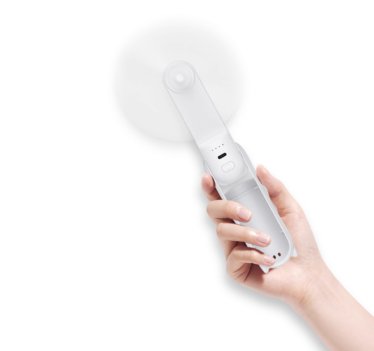 Handheld Mini Fan,2 IN 1 USB Rechargeable Portable Fan [12-19 Working Hours] with Power Bank, Pocket Design V1079-MINIFANH8WHITE