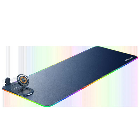 Wireless Charging Mouse Pad 15W RGB Gaming Mousepad Waterproof Desk Mat with Phone Holder 35.4''x11.8'' Extra V1079-MOUSRPADBLUE