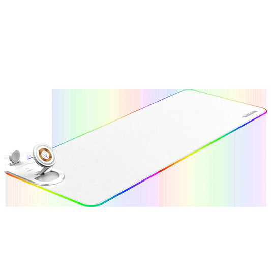 Wireless Charging Mouse Pad 15W RGB Gaming Mousepad Waterproof Desk Mat with Phone Holder 35.4''x11.8'' Extra V1079-MOUSRPADWHITE