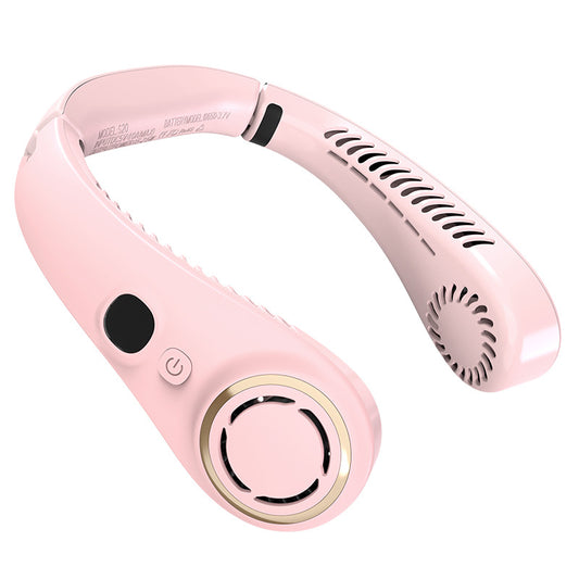 Portable Neck Fan Upgraded, Neckbrace Personal Hands Free, 5 Speed Gears Adjustment, 2000 mAh Wearable V1079-NECKFANS20PINK