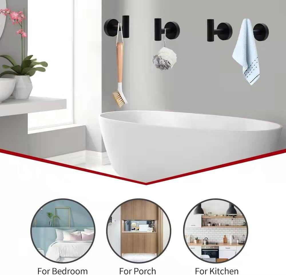 10pcs Bathroom Hardware Set, Including 16" Hand Towel Bars, Toilet Paper Holders, Towel Rings, Robe Towel V1079-T0WEL10