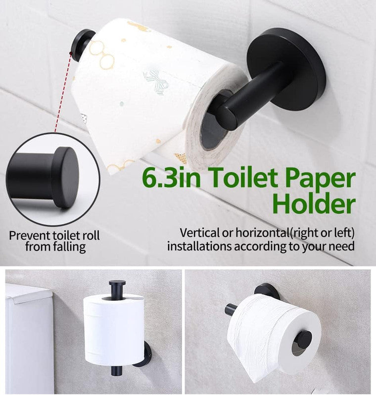 10pcs Bathroom Hardware Set, Including 16" Hand Towel Bars, Toilet Paper Holders, Towel Rings, Robe Towel V1079-T0WEL10