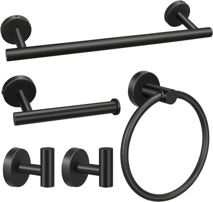 10pcs Bathroom Hardware Set, Including 16" Hand Towel Bars, Toilet Paper Holders, Towel Rings, Robe Towel V1079-T0WEL10