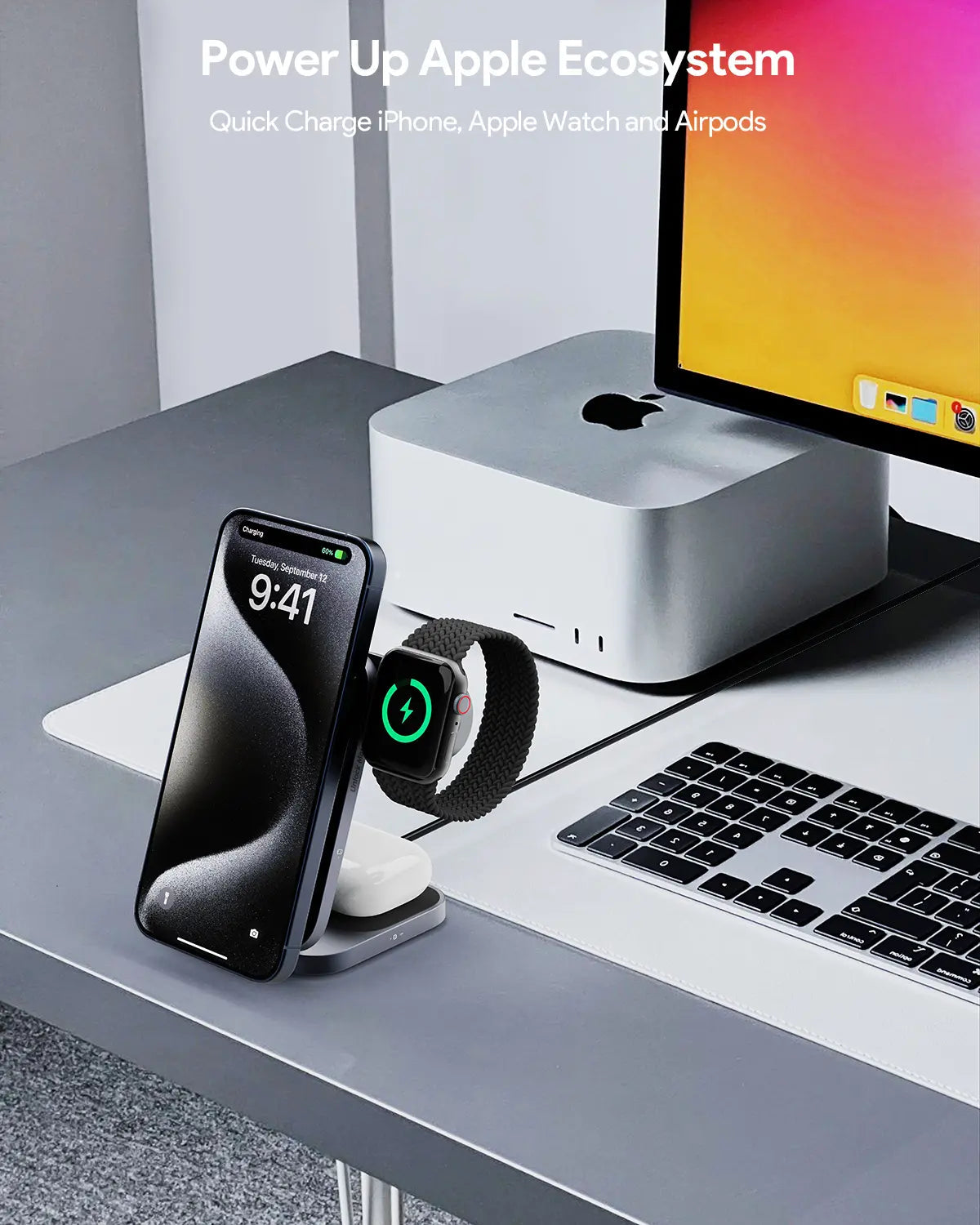 Aukey MagFusion Z Qi2 3-in-1 Foldable Magnetic Fast Wireless Charging Station (LC-MC312) V1089-LLTSAUN1049283A