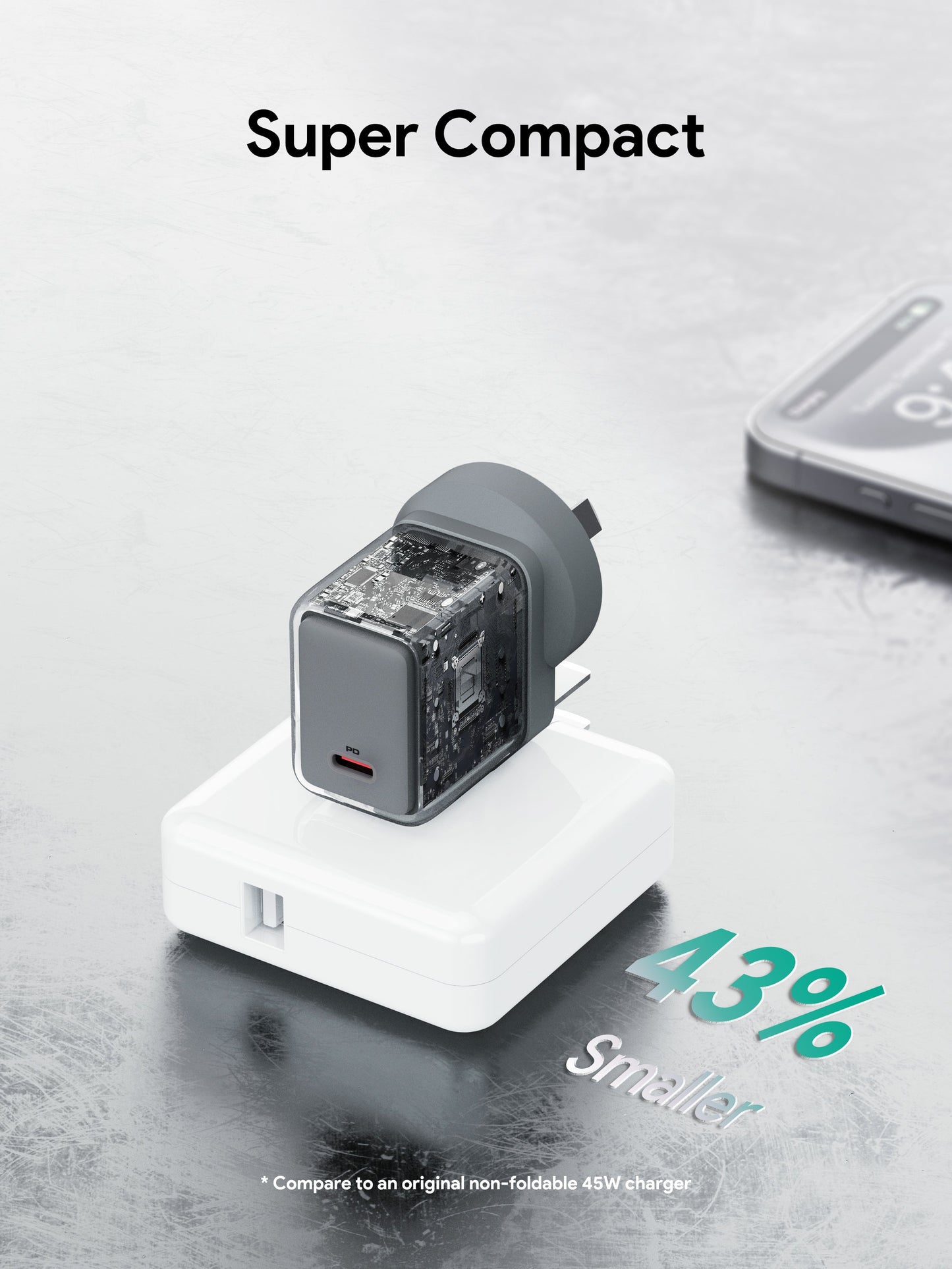 Aukey Comet 45W PD Fast Wall Charger GaN USB-C (PA-C2) V1089-LLTSAUN1056369VN
