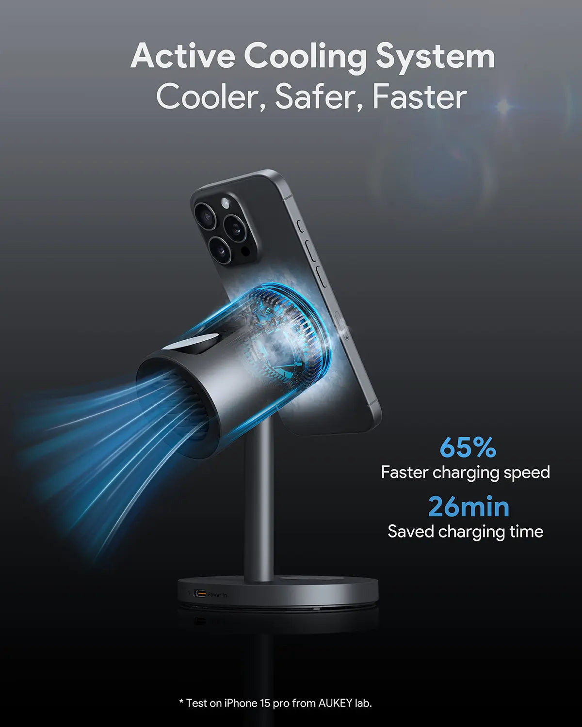 Aukey MagFusion 3-in-1 Pro Qi2 Magnetic Fast Wireless Charging Station with Active Cooling (LC-MC311A) V1089-LLTSAUN1059379