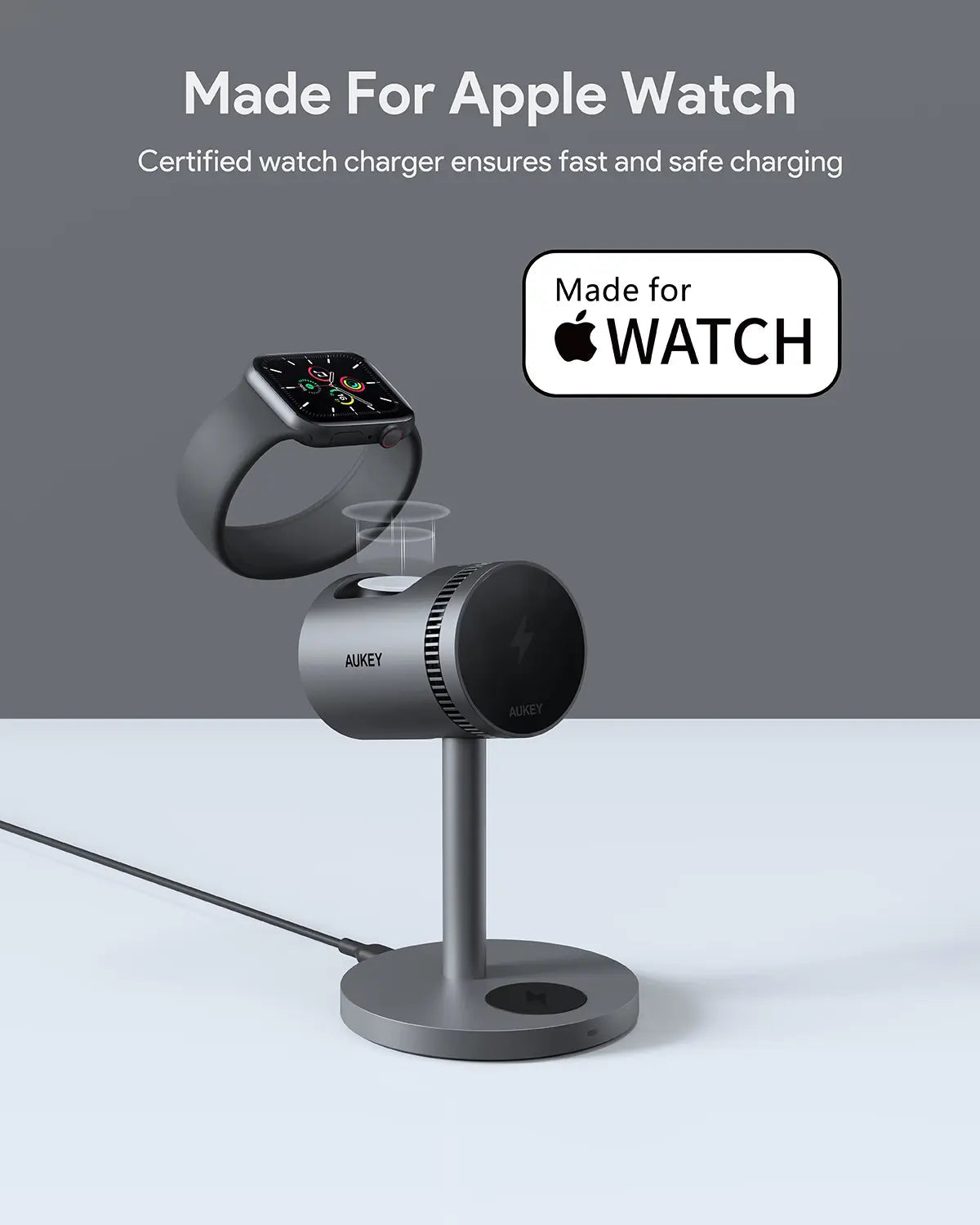 Aukey MagFusion 3-in-1 Pro Qi2 Magnetic Fast Wireless Charging Station with Active Cooling (LC-MC311A) V1089-LLTSAUN1059379