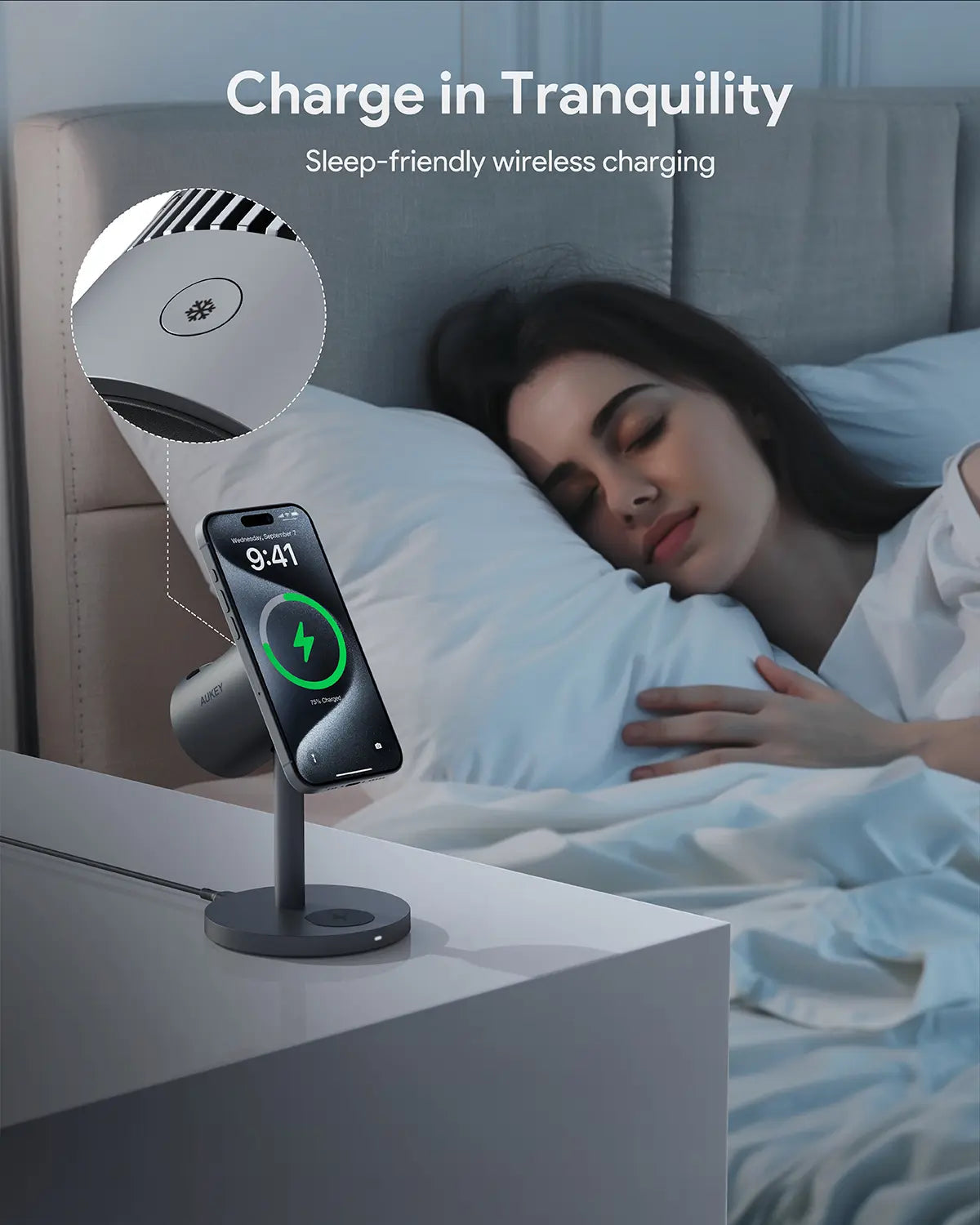 Aukey MagFusion 3-in-1 Pro Qi2 Magnetic Fast Wireless Charging Station with Active Cooling (LC-MC311A) V1089-LLTSAUN1059379