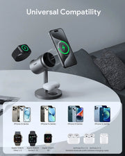 Aukey MagFusion 3-in-1 Pro Qi2 Magnetic Fast Wireless Charging Station with Active Cooling (LC-MC311A) V1089-LLTSAUN1059379