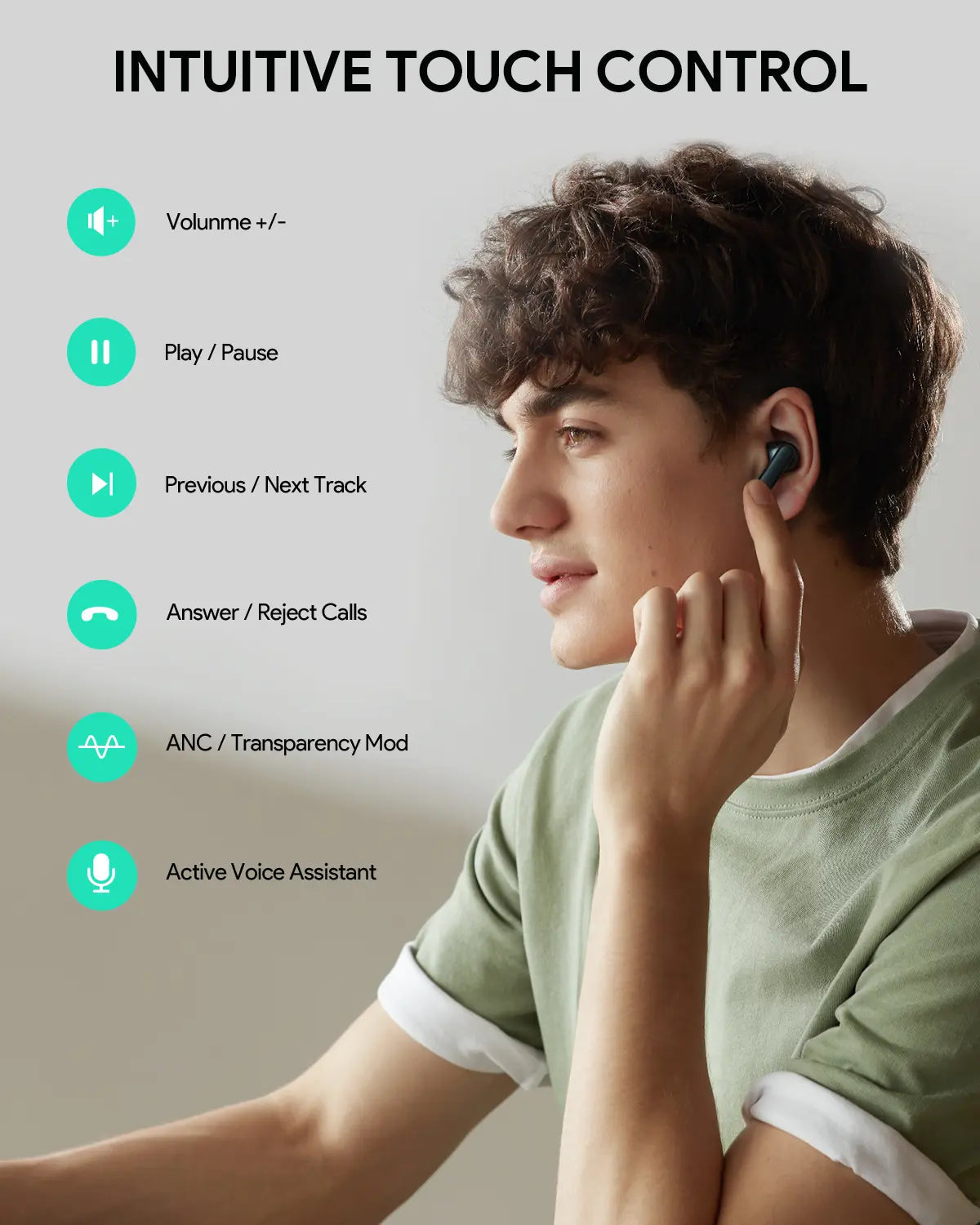Aukey True Wireless Earbuds With Noise Cancelling MOVE MINI NC (EP-M1NC) V1089-LLTSN1039356