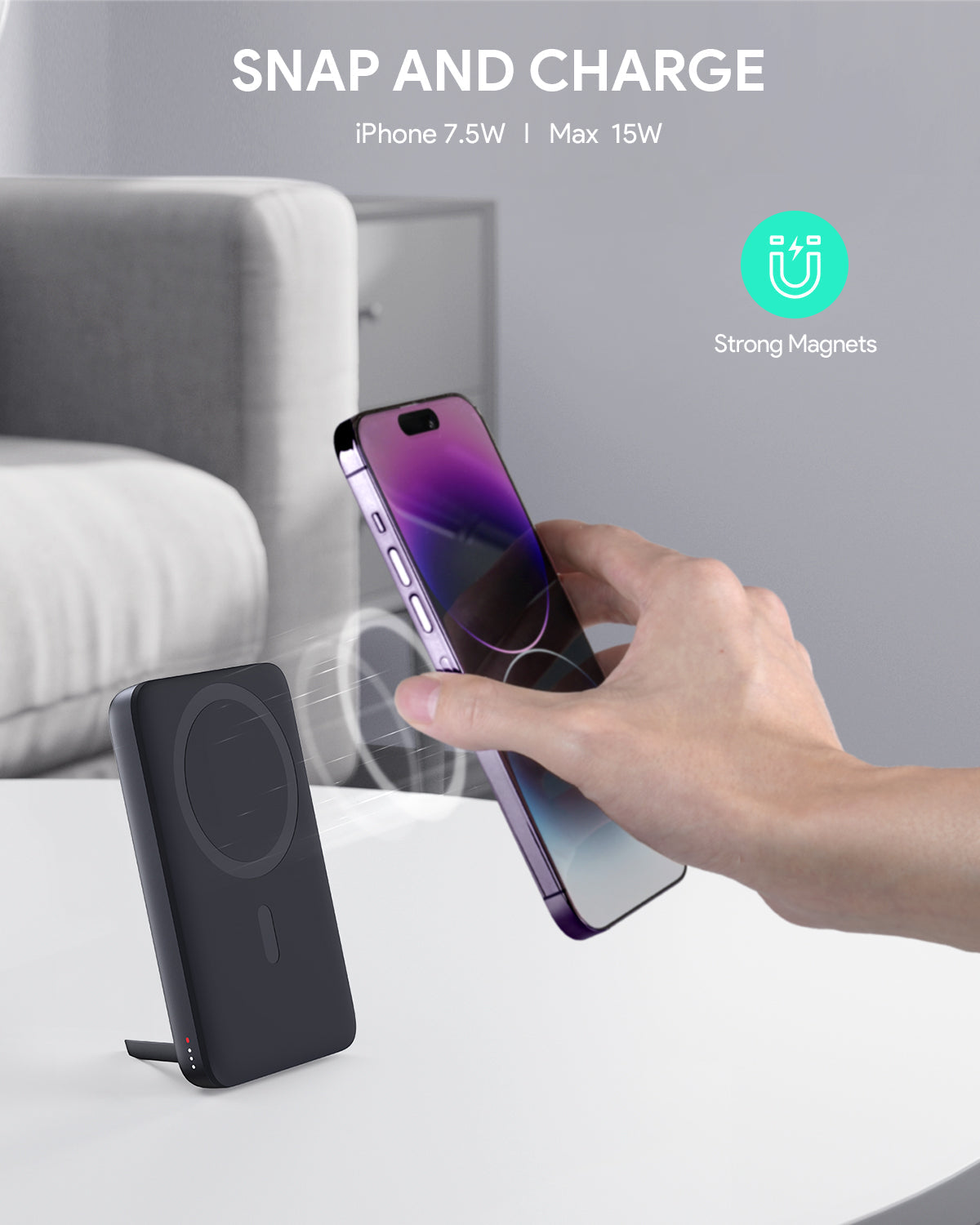 Aukey MagLinnk 6700mAh Magnetic Wireless Charging Power Bank (PB-MS01) V1089-LLTSN1043192