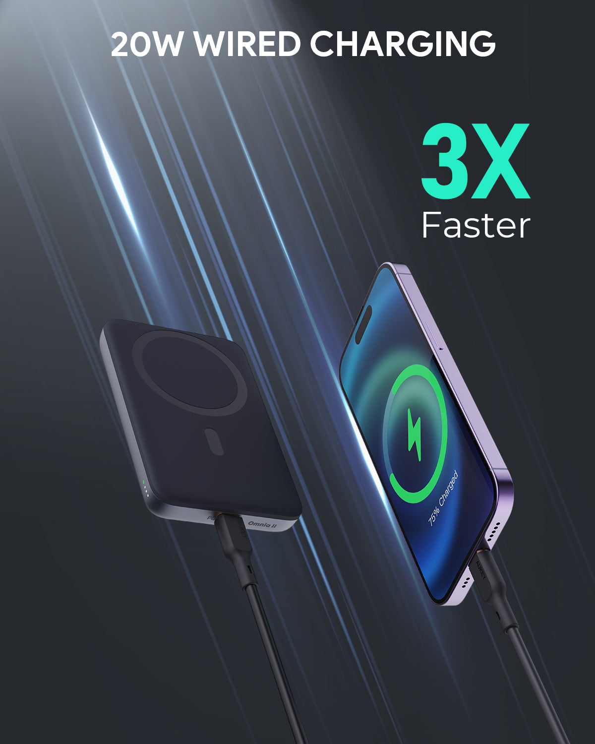 Aukey MagLinnk 6700mAh Magnetic Wireless Charging Power Bank (PB-MS01) V1089-LLTSN1043192