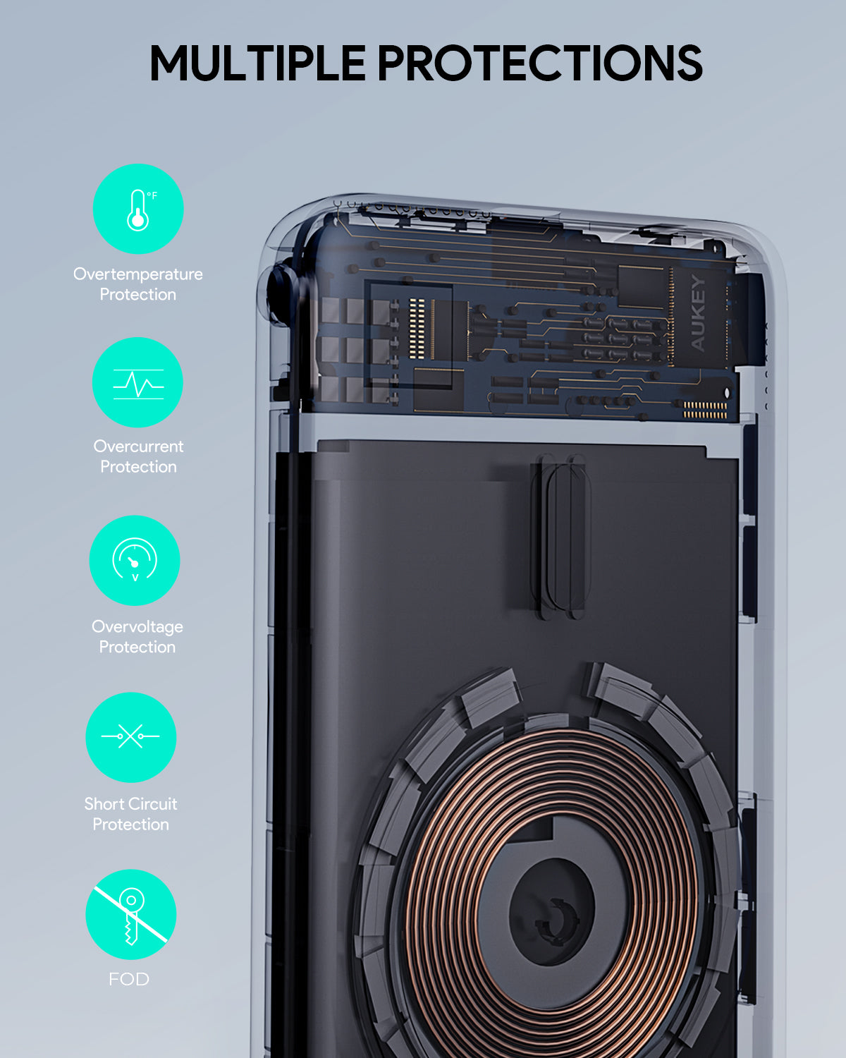 Aukey MagLinnk 6700mAh Magnetic Wireless Charging Power Bank (PB-MS01) V1089-LLTSN1043192