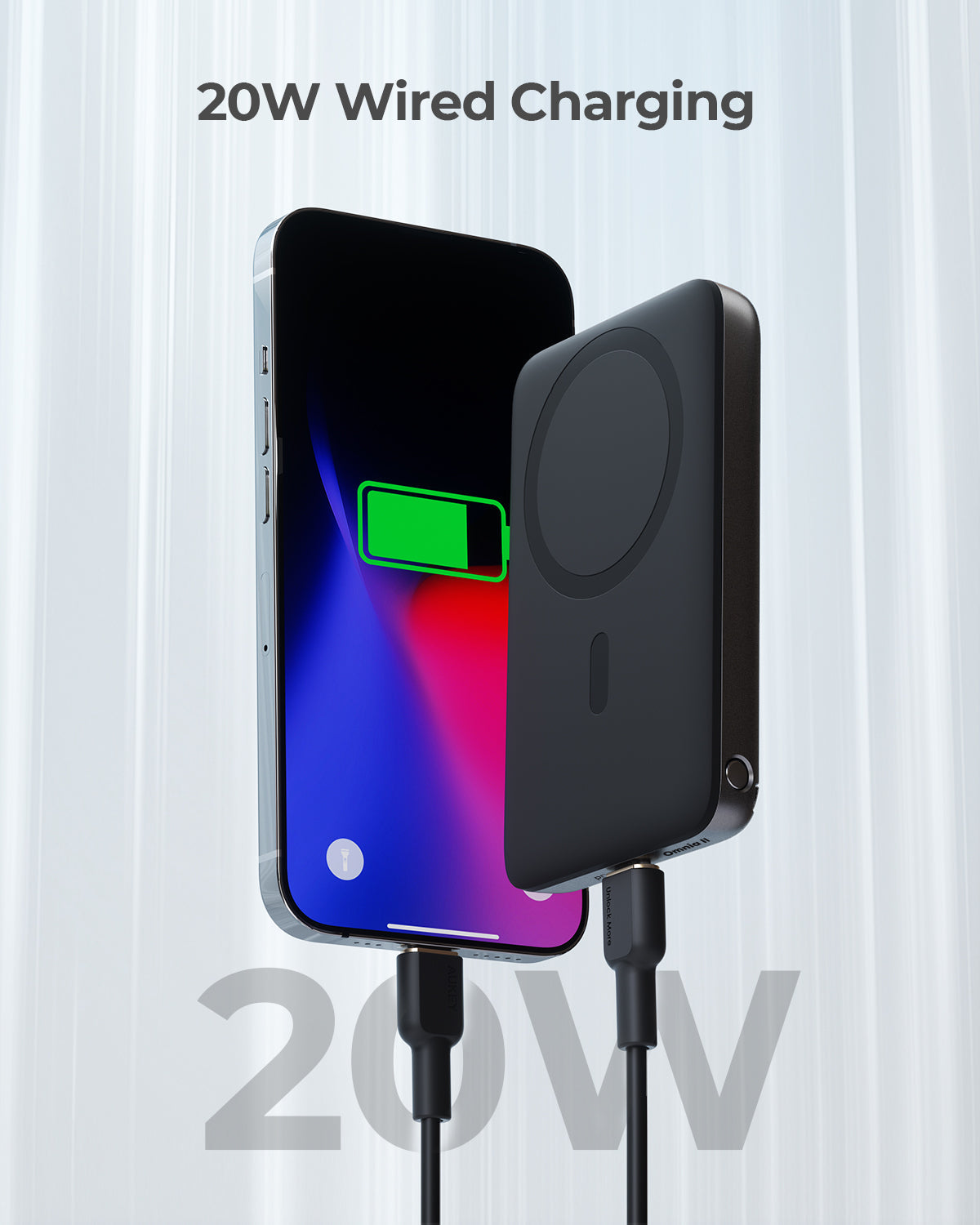 Aukey MagLinnk 6700mAh Magnetic Wireless Charging Power Bank (PB-MS01) V1089-LLTSN1043192