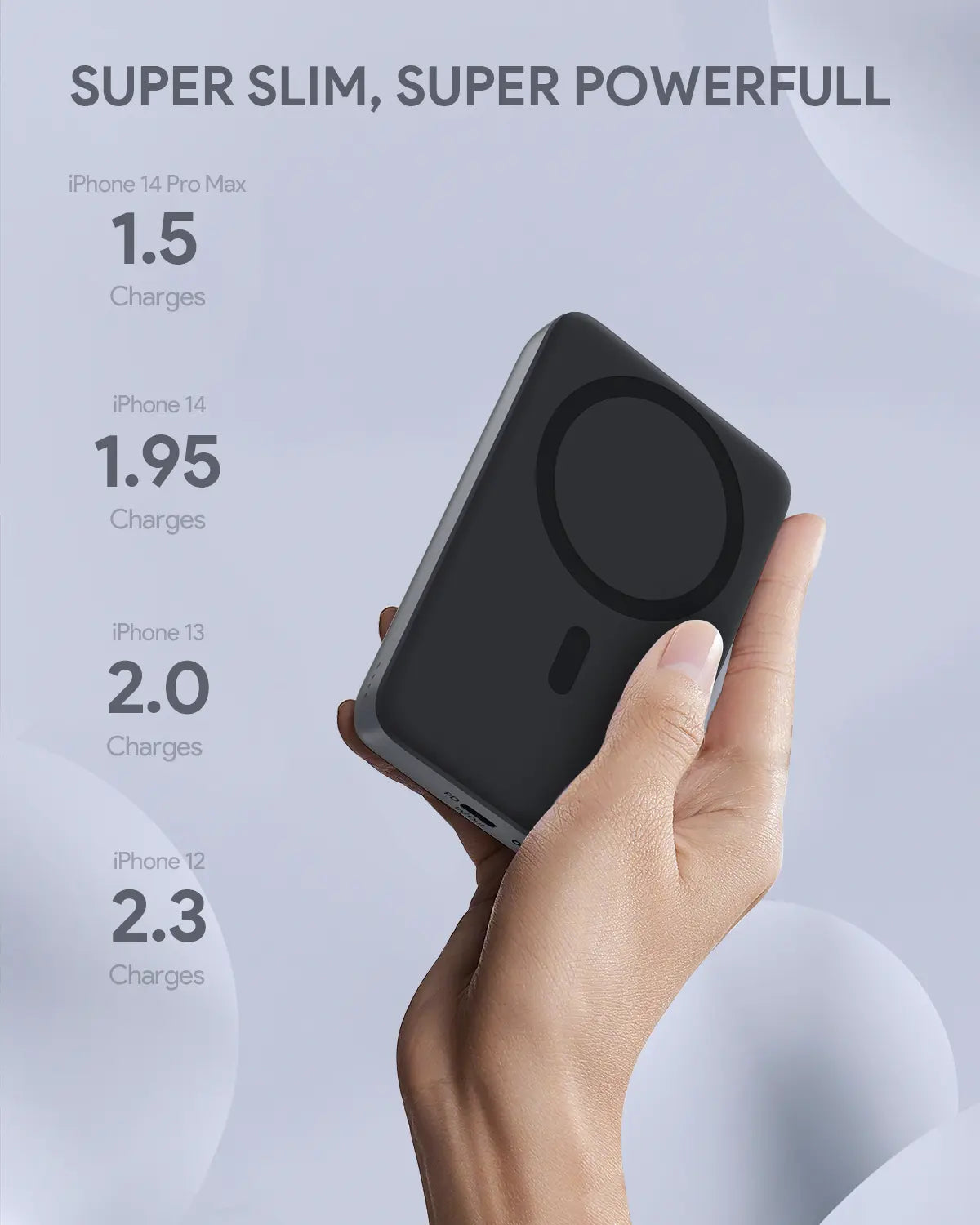 Aukey MagLinnk 10000mAh Magnetic Wireless Charging Power Bank (PB-MS02) V1089-LLTSN1043194