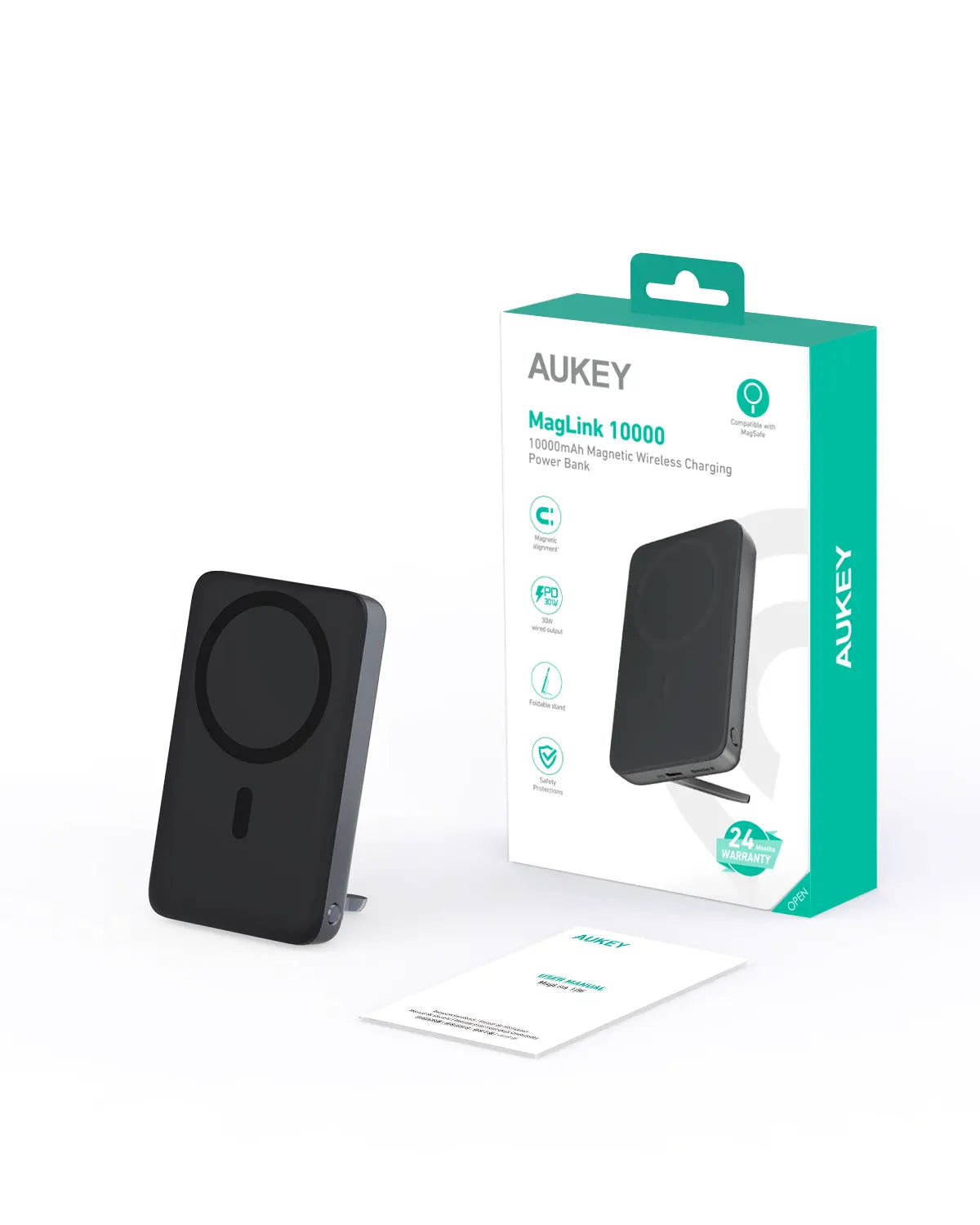 Aukey MagLinnk 10000mAh Magnetic Wireless Charging Power Bank (PB-MS02) V1089-LLTSN1043194