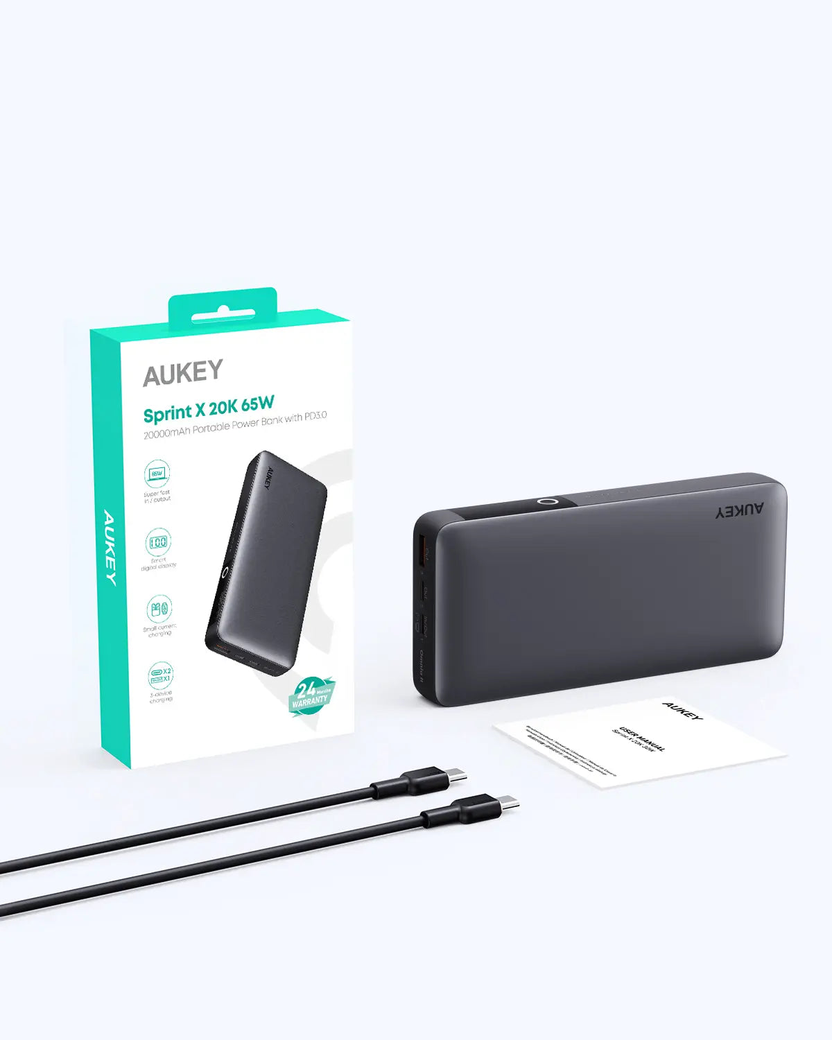 Aukey Sprint X 20K 65W 20000mAh Portable Power Bank with PD3.0 (PB-Y43) V1089-LLTSN1047246