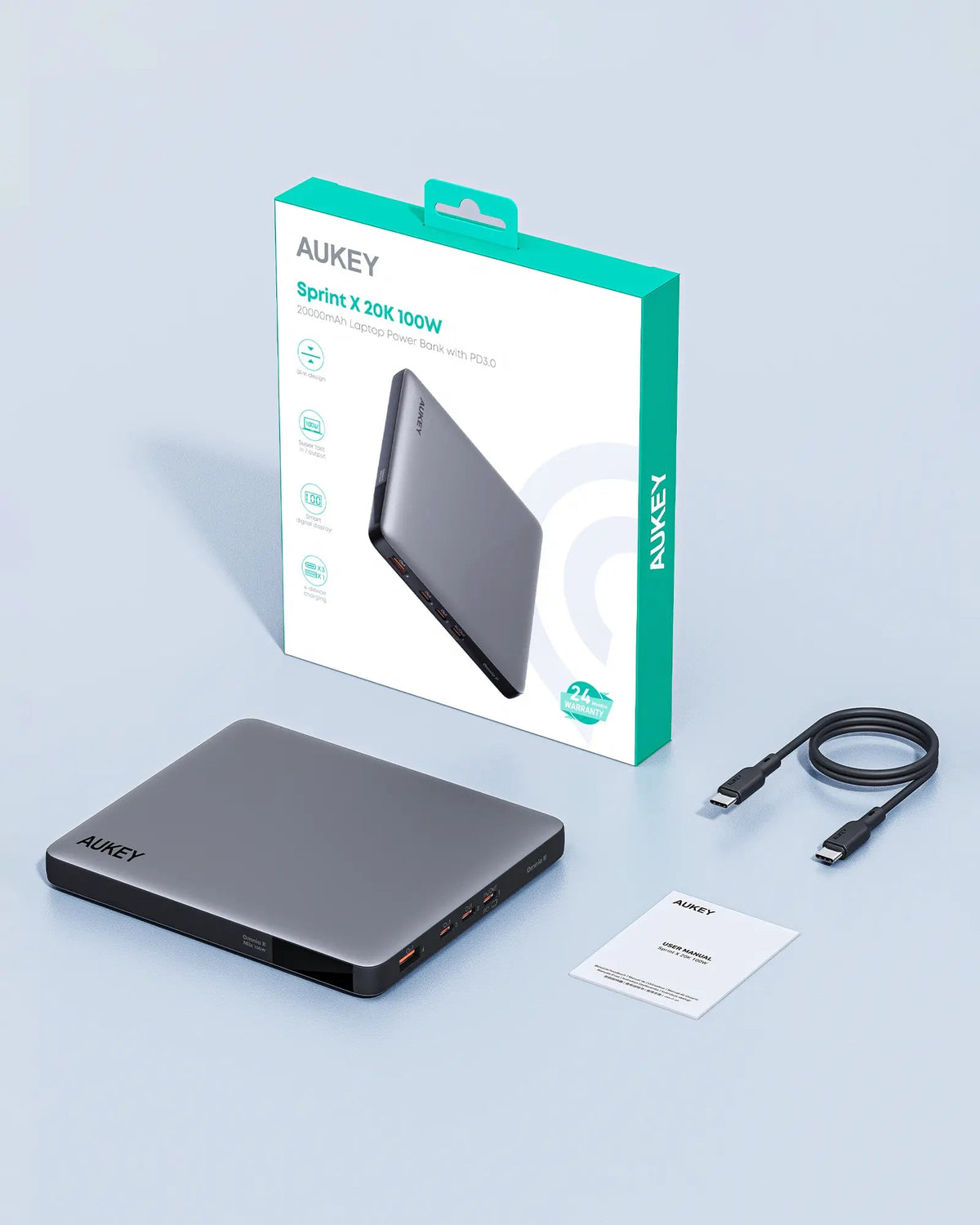 Aukey Sprint X 20K 100W 20000mAh Laptop Power Bank with PD3.0 (PB-Y44) V1089-LLTSN1047839