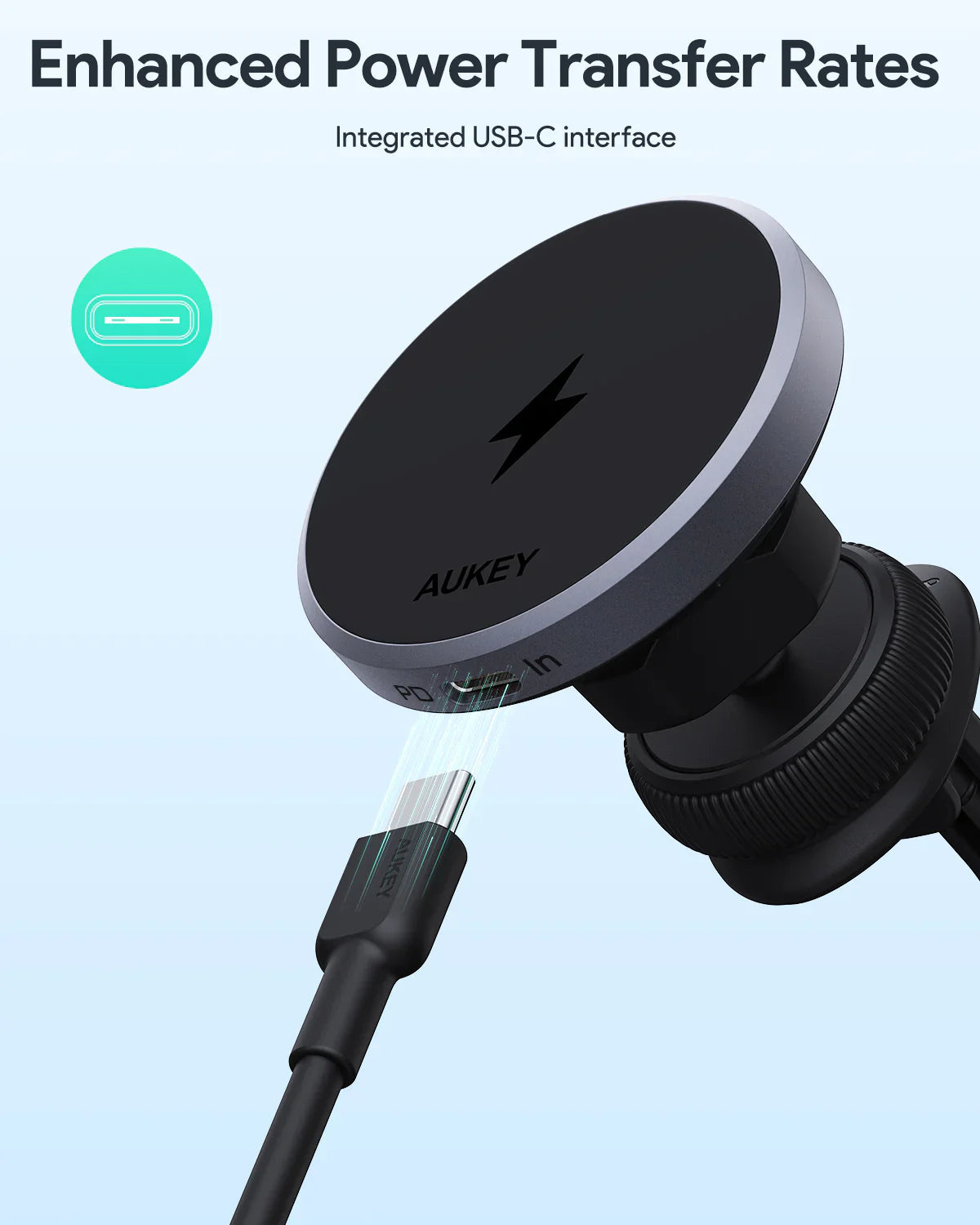 Aukey MagLink Dash Magnetic Fast Wireless Charging Phone Mount (HD-MC13) V1089-LLTSN1048332