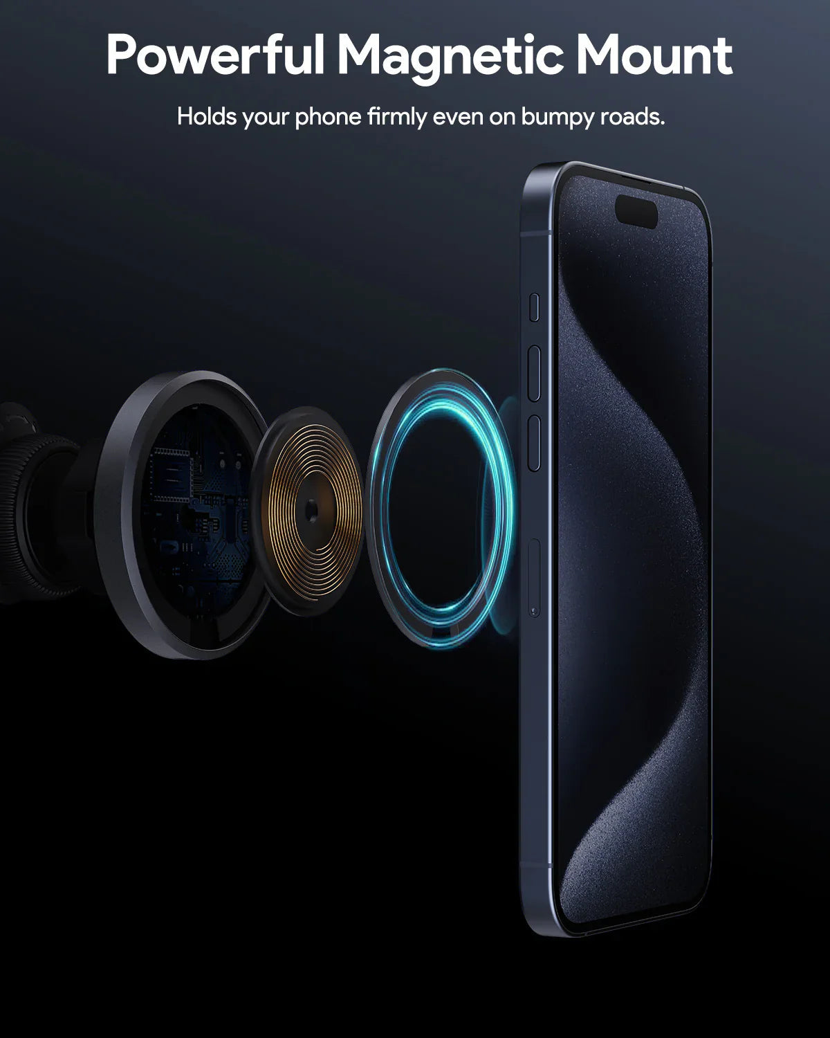 Aukey MagLink Dash Magnetic Fast Wireless Charging Phone Mount (HD-MC13) V1089-LLTSN1048332