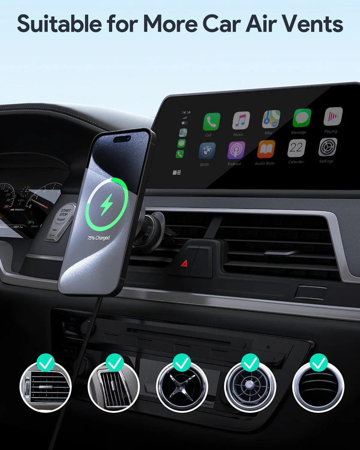 Aukey MagLink Dash Magnetic Fast Wireless Charging Phone Mount (HD-MC13) V1089-LLTSN1048332
