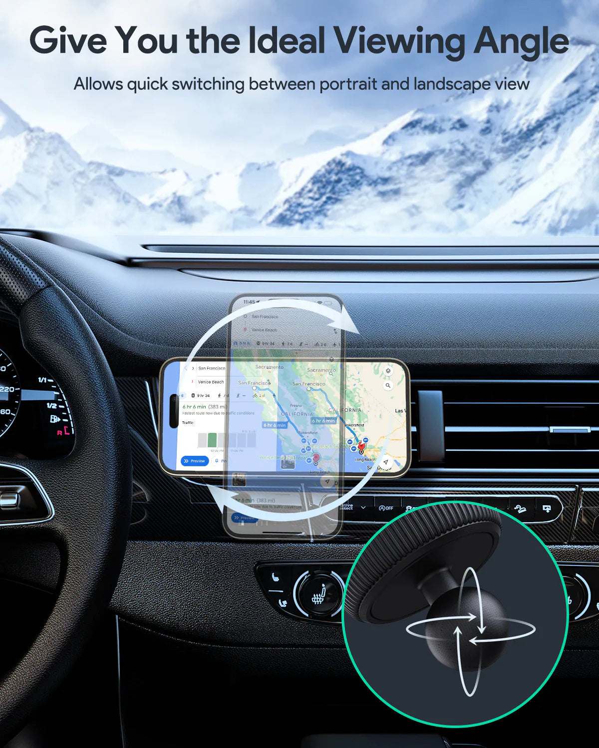 Aukey MagLink Dash Magnetic Fast Wireless Charging Phone Mount (HD-MC13) V1089-LLTSN1048332