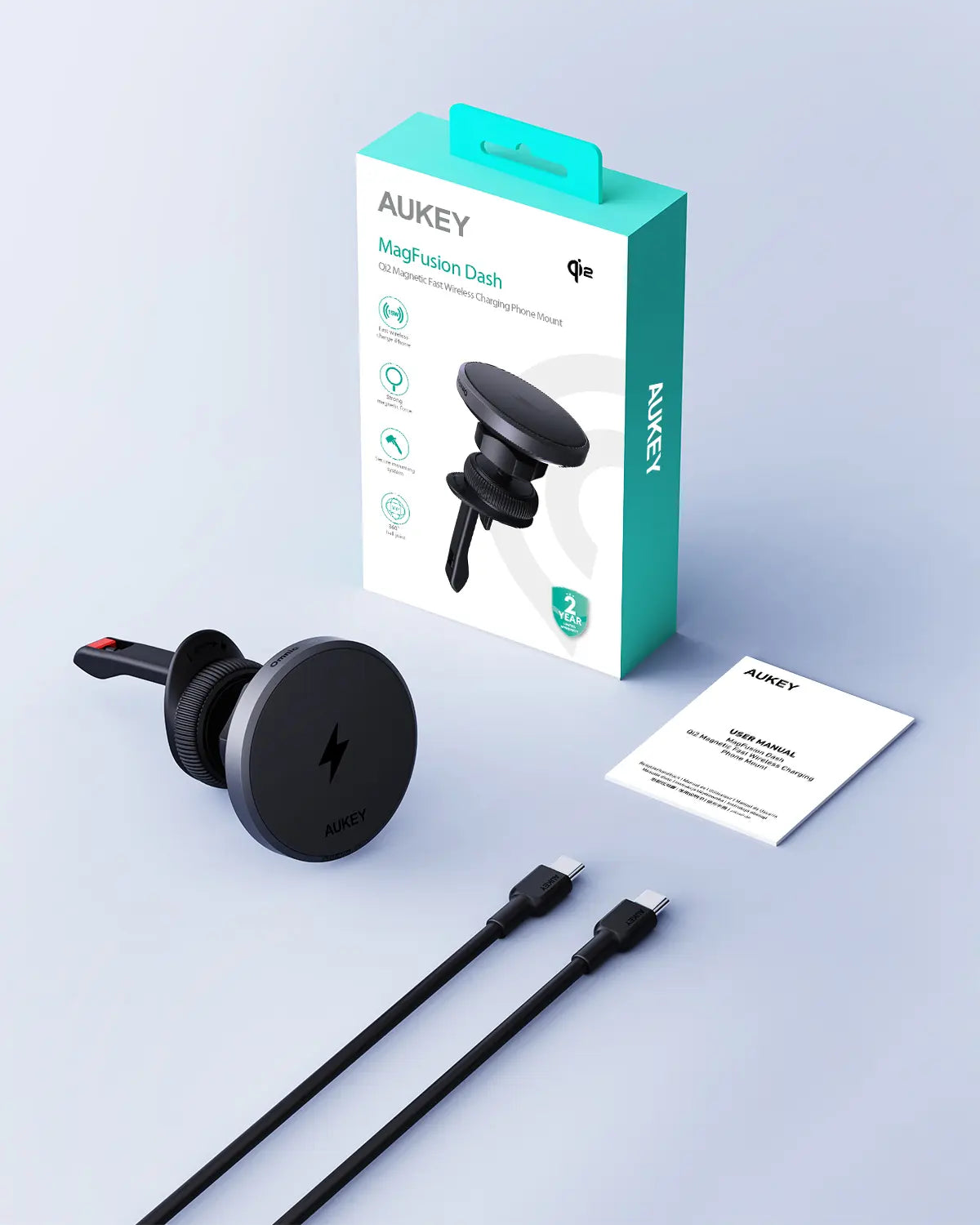 Aukey MagLink Dash Magnetic Fast Wireless Charging Phone Mount (HD-MC13) V1089-LLTSN1048332