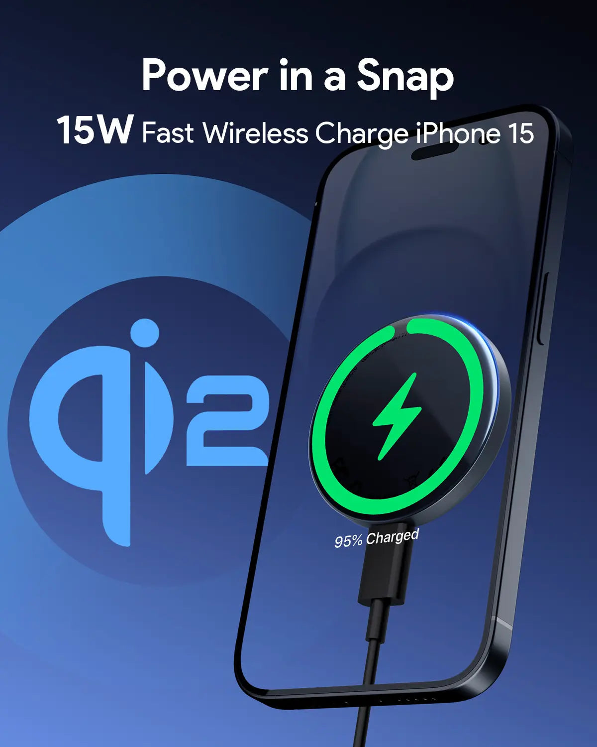 Aukey Magfusion Aura Qi2 Magnetic Fast Wireless Charger (LC-MC10) V1089-LLTSN1048333