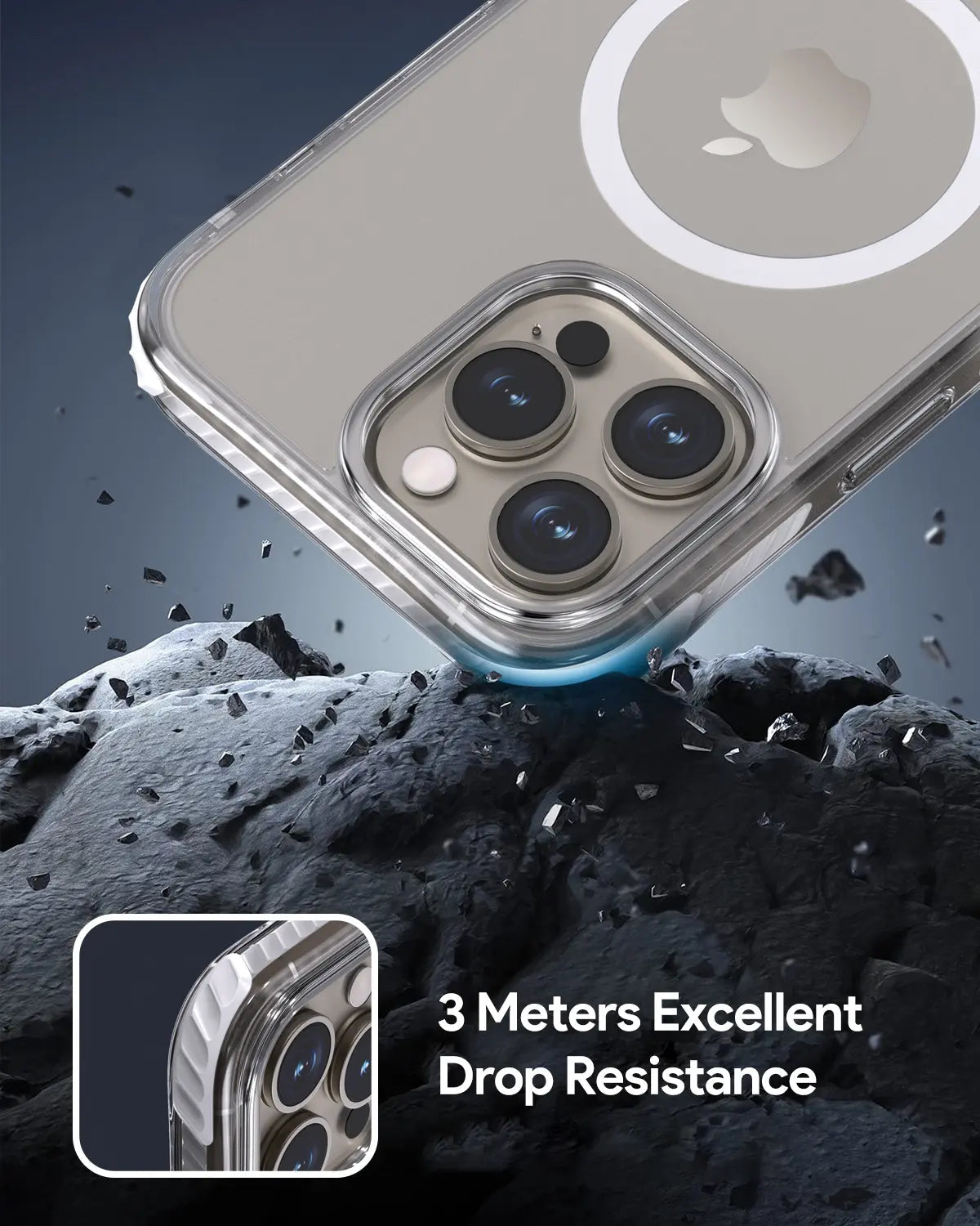 Aukey Urban Guard Magnetic Hard-Shell iPhone 15 Pro Max Phone case - Transparent (TM11D) V1089-LLTSN1048556