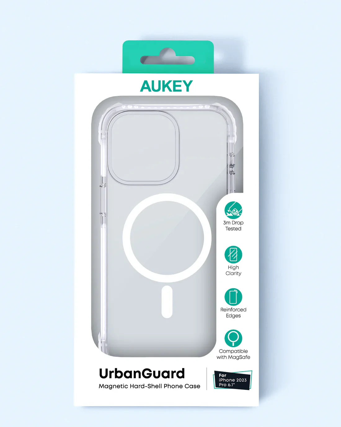 Aukey Urban Guard Magnetic Hard-Shell iPhone 15 Pro Max Phone case - Transparent (TM11D) V1089-LLTSN1048556