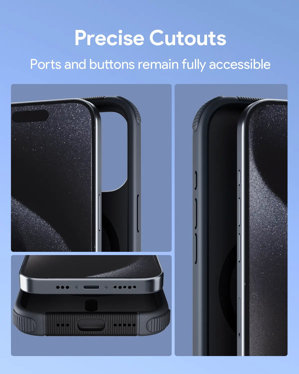 Aukey Urban Guard Elite Magnetic Hard-Shell iPhone 15 Pro Max Phone Case - Dark Gray (UG10D) V1089-LLTSN1049793