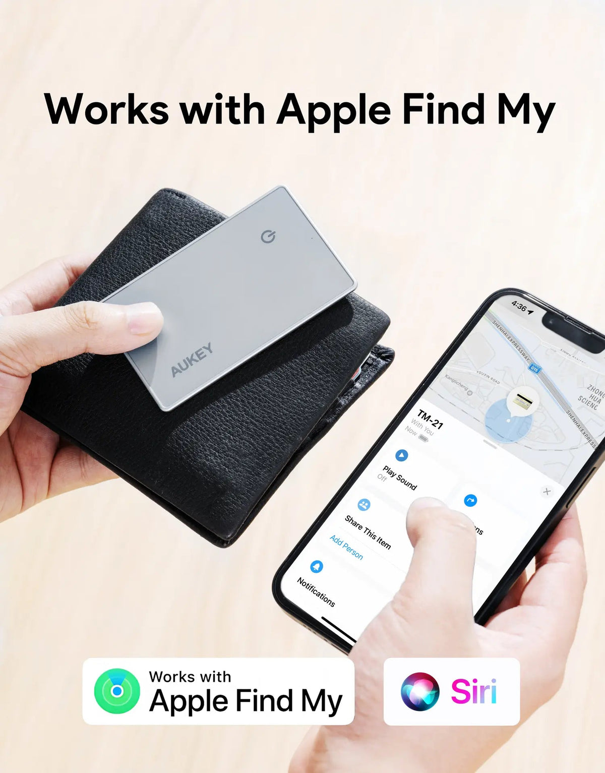 Aukey Track Mate 3 Smart Bluetooth Tracker (TM-21) V1089-LLTSN1054198